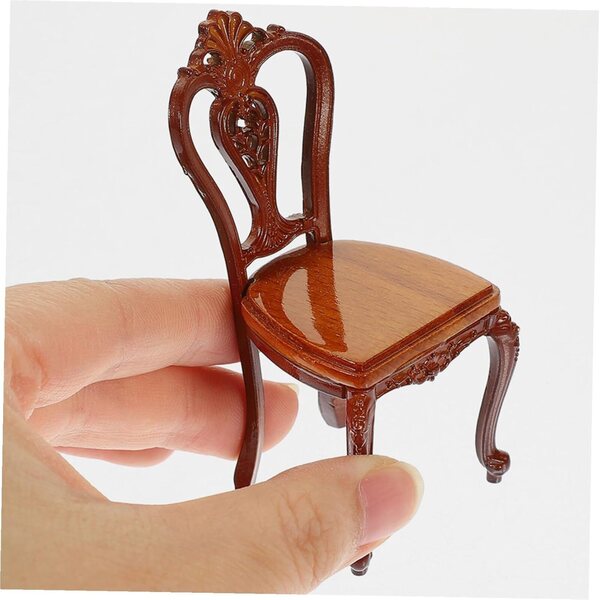 Alasum 2 Pezzi Mini Sedie Retro in Lega di Zinco per Casa delle Bambole, 7,6x4x3,7 cm