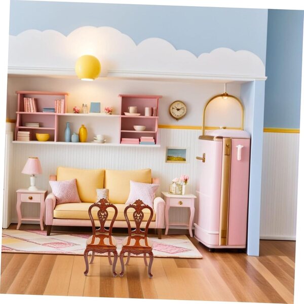 Alasum 2 Pezzi Mini Sedie Retro in Lega di Zinco per Casa delle Bambole, 7,6x4x3,7 cm