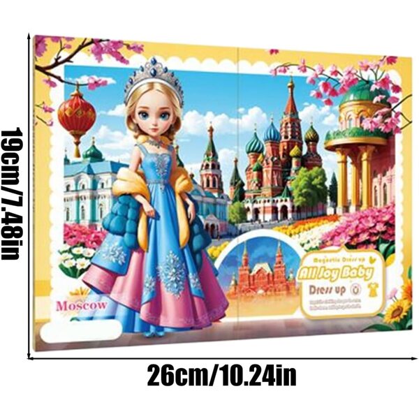 Magnetisches Anziehspiel für Mädchen, tragbares Prinzessinnen-Lernpuzzle
