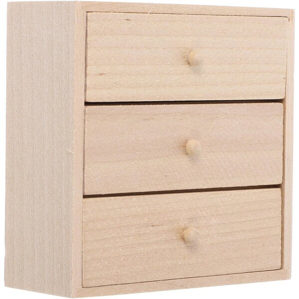ORFOFE Mobiletto in Legno Miniatura per Casa delle Bambole 7,5x7,5x2,9 cm