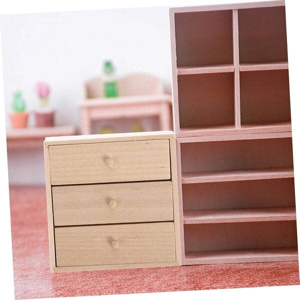 ORFOFE Mobiletto in Legno Miniatura per Casa delle Bambole 7,5x7,5x2,9 cm