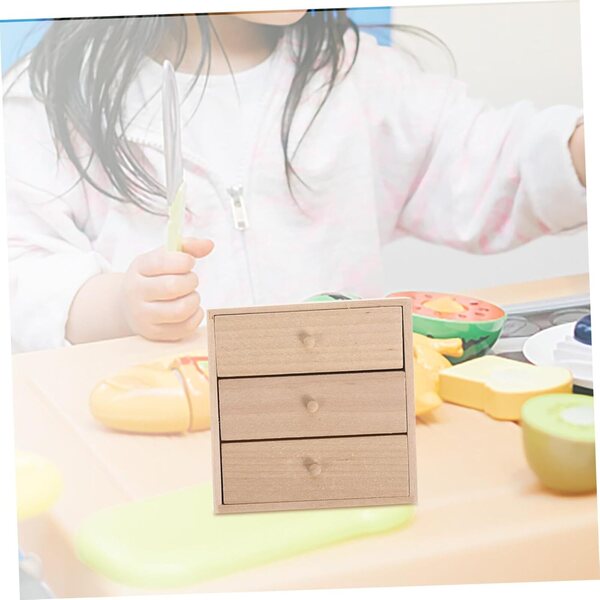 ORFOFE Mobiletto in Legno Miniatura per Casa delle Bambole 7,5x7,5x2,9 cm