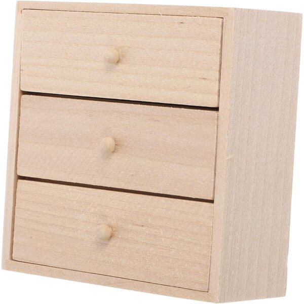 ORFOFE Mobiletto in Legno Miniatura per Casa delle Bambole 7,5x7,5x2,9 cm