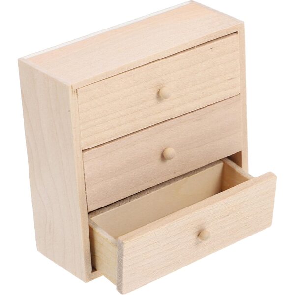ORFOFE Mobiletto in Legno Miniatura per Casa delle Bambole 7,5x7,5x2,9 cm