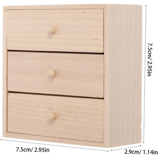 ORFOFE Mobiletto in Legno Miniatura per Casa delle Bambole 7,5x7,5x2,9 cm