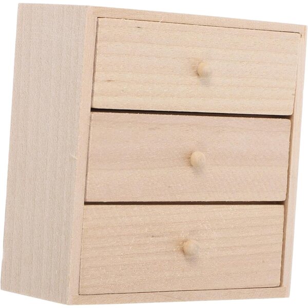 ORFOFE Mobiletto in Legno Miniatura per Casa delle Bambole 7,5x7,5x2,9 cm