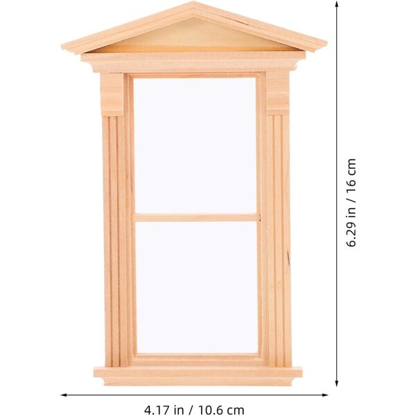 Set 2 Mini Finestre in Legno per Casa delle Bambole, Decorazione Creativa e Fai da Te