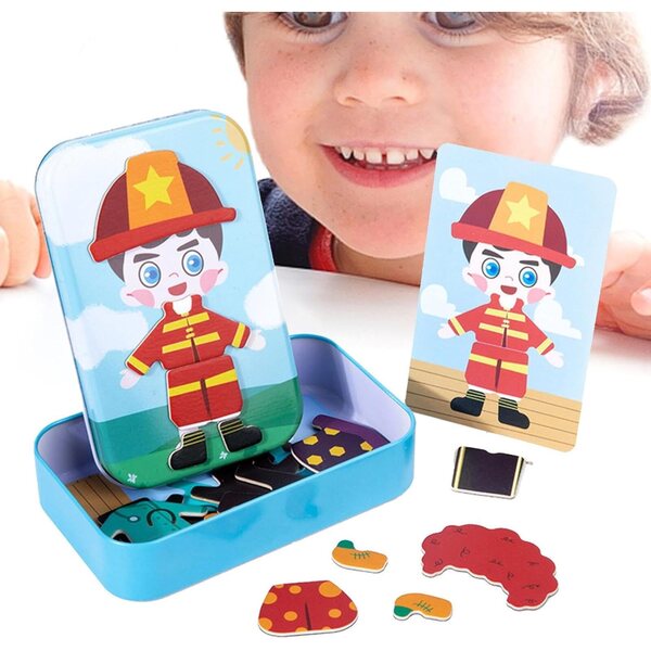 Magnetisches Holzpuzzle für Kinder ab 3 Jahren – Kreatives Zuordnungs- und Lernspiel