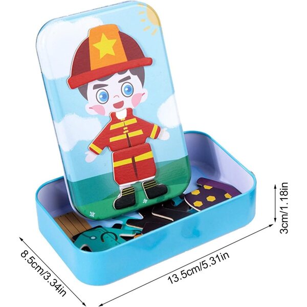 Magnetisches Holzpuzzle für Kinder ab 3 Jahren – Kreatives Zuordnungs- und Lernspiel