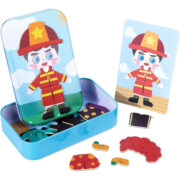 Magnetisches Holzpuzzle für Kinder ab 3 Jahren – Kreatives Zuordnungs- und Lernspiel