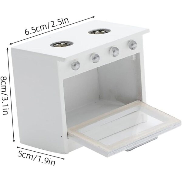 Beaupretty Mini Fornello da Cucina in Plastica Bianco per Casa delle Bambole