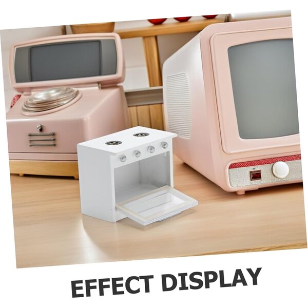 Beaupretty Mini Fornello da Cucina in Plastica Bianco per Casa delle Bambole