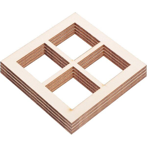 KOMBIUDA 16 Finestre in Legno Non Colorato per Casa delle Bambole Miniatura Realistica