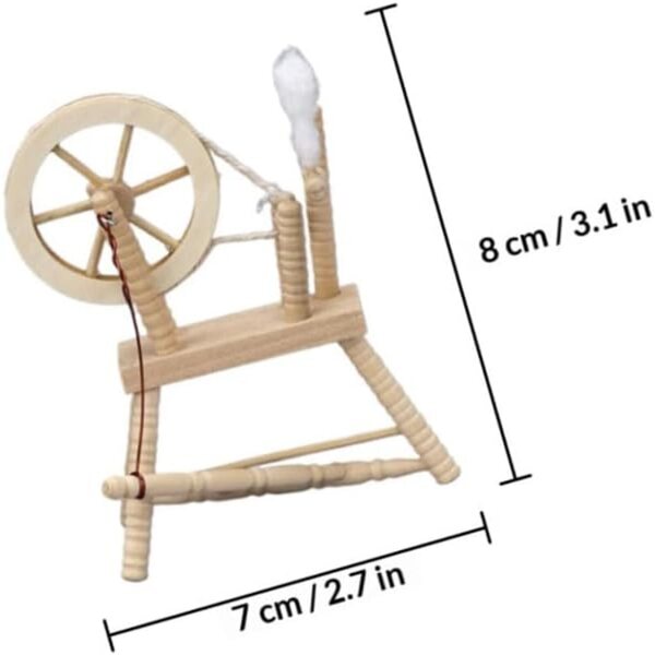 VICASKY Mini-Holz-Textilrad für Puppenhaus – realistische Dekoration
