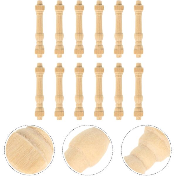 12 Pezzi Corrimano in Legno Beige per Case delle Bambole Miniature Fai da Te