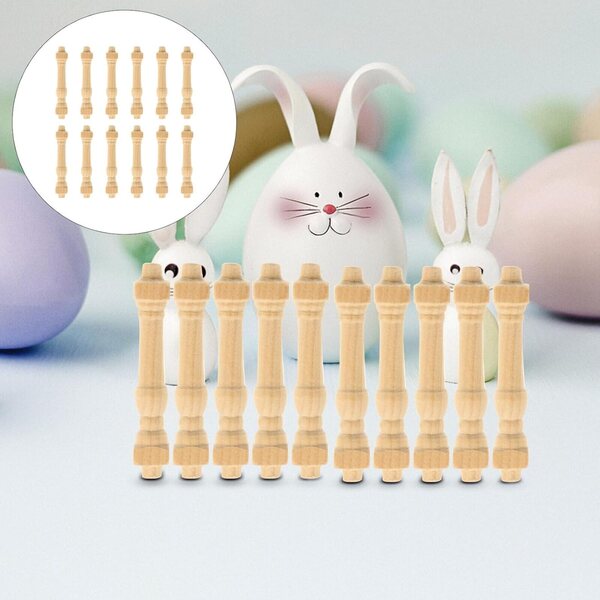 12 Pezzi Corrimano in Legno Beige per Case delle Bambole Miniature Fai da Te