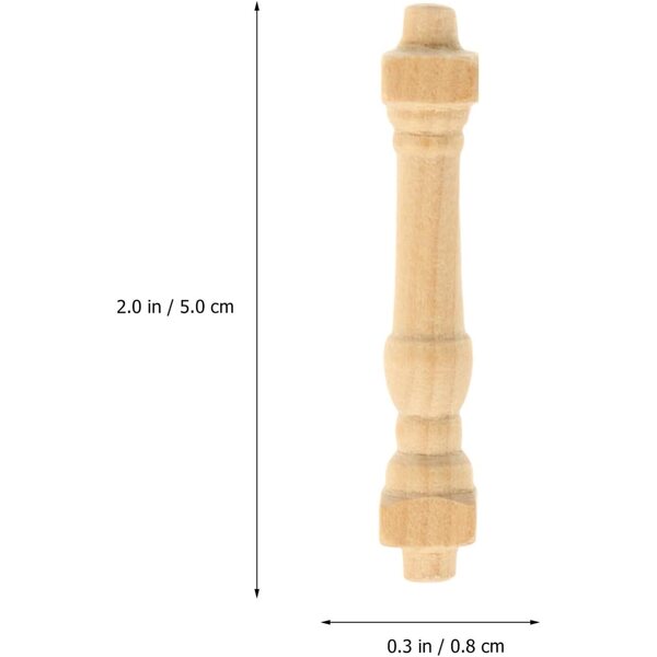 12 Pezzi Corrimano in Legno Beige per Case delle Bambole Miniature Fai da Te