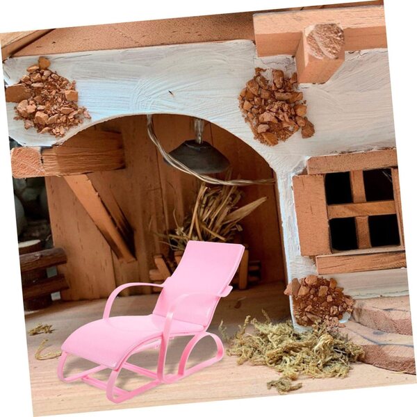 2 Sedie da Spiaggia in Miniatura Rosa per Bambole - Decorazioni Micro Paesaggio