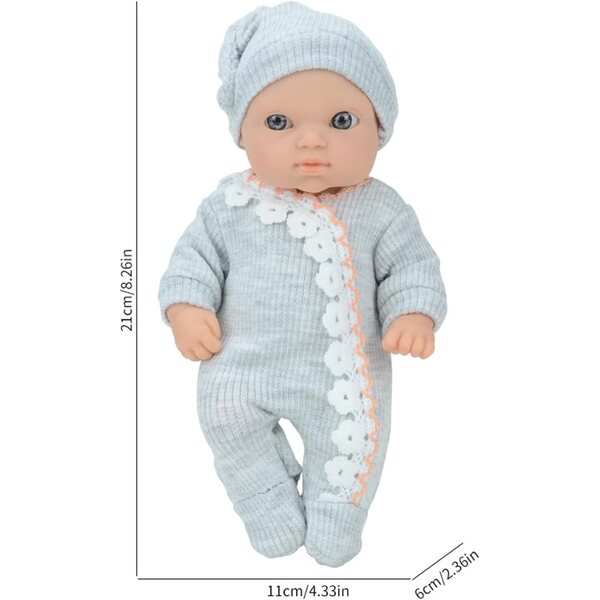 Générique Reborn-Puppe mit Kleidung für Kinder – kreatives Spielen und Rollenspiel – 21 cm