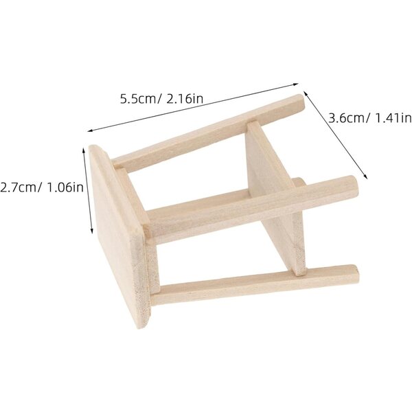 Alasum 2 pezzi Sgabelli in Miniatura Legno Beige per Casa delle Bambole e Decorazioni