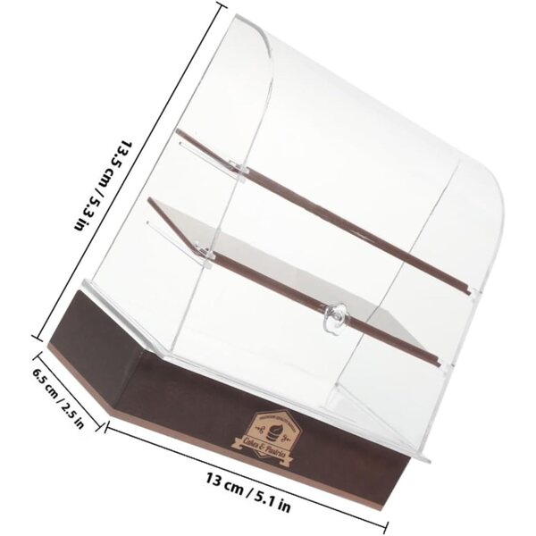 WOONEKY Vetrina Miniatura per Torte con Ante Scorrevoli Marrone per Casa delle Bambole