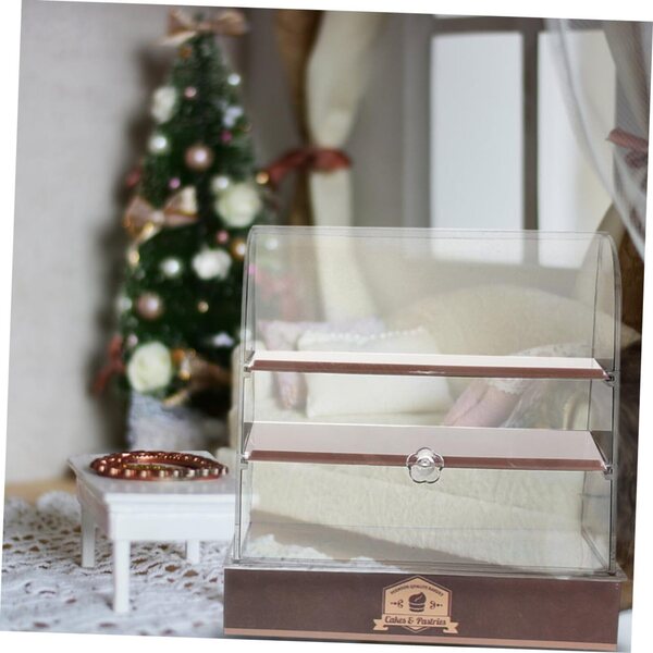 Mini Vetrina per Torte in Miniatura in ABS per Casa delle Bambole, Mobiletto Colorato