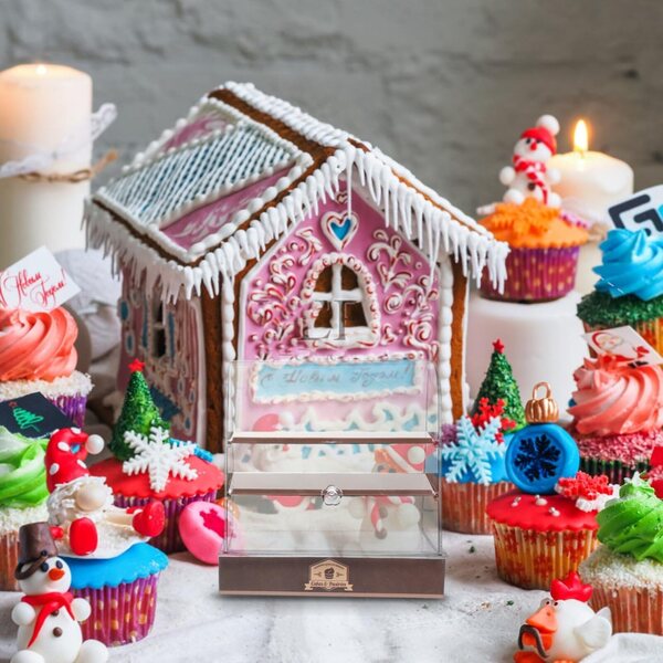 Mini Vetrina per Torte in Miniatura in ABS per Casa delle Bambole, Mobiletto Colorato