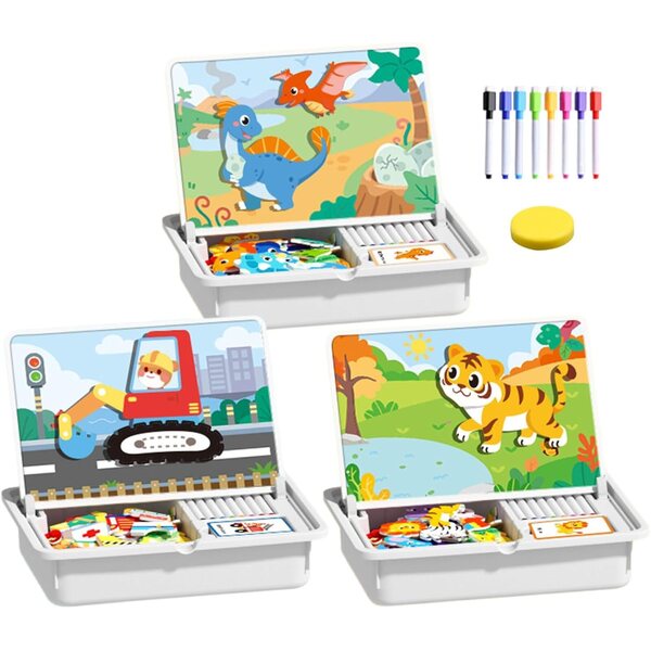 Visage Pädagogisches Magnetpuzzle für Kinder – doppelseitiges Spiel für Kreativität und Lernen
