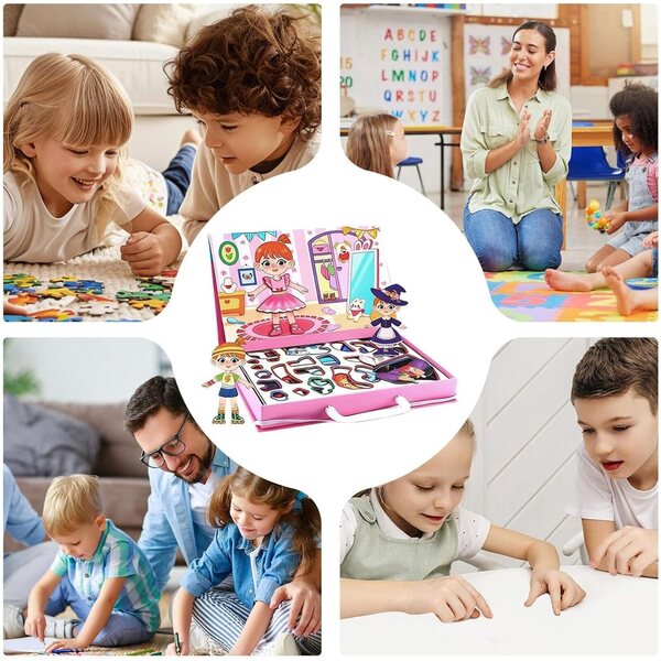 Doppelseitiges Magnetspiel 27x20x4,3 cm, interaktives Lernspiel für Kinder