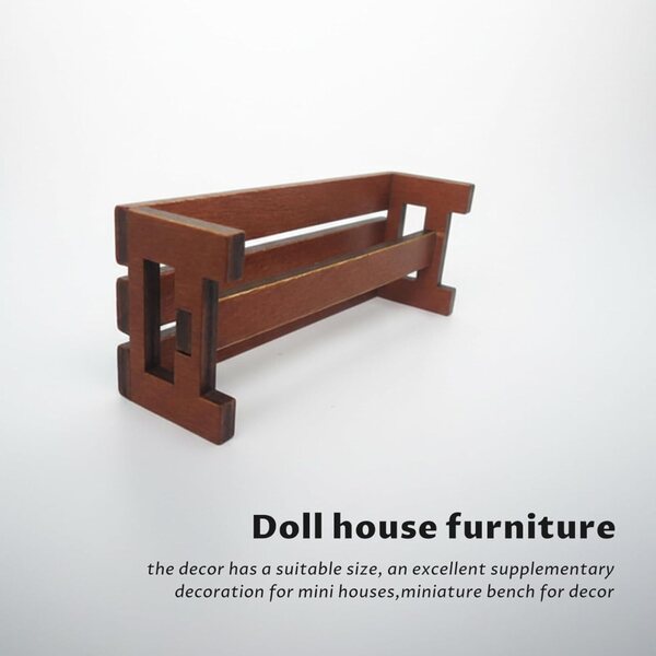 Mini-Holzbank 1:12 Set 2-teilig für Puppenhaus und Modellbau