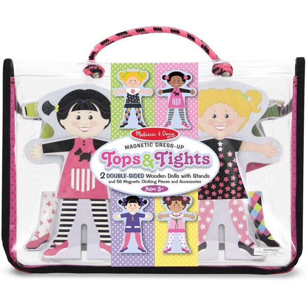 Tops & Tights Magnetic Dress-Up Melissa & Doug Set mit 60 magnetischen Holzteilen