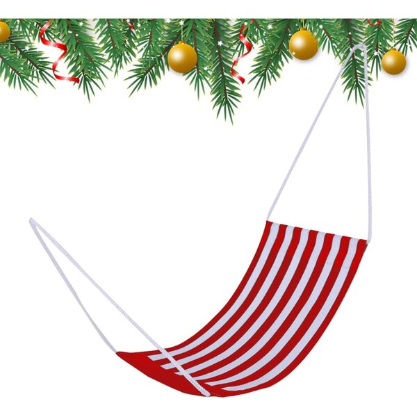 Hamac rayé de Natale per bambolae - Decorazioni festive per casa di bambole