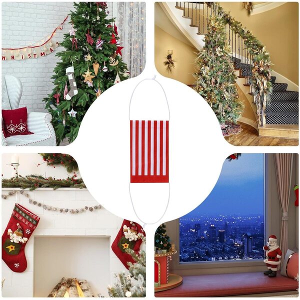 Hamac rayé de Natale per bambolae - Decorazioni festive per casa di bambole