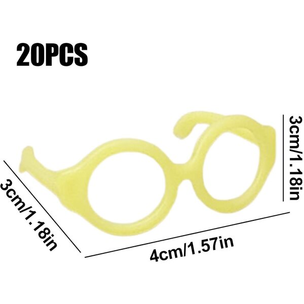 Set mit 20 Mini-Brillen für Puppen – leichtes und robustes Zubehör aus hochwertigem PP