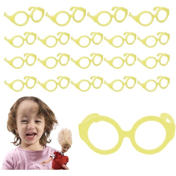 Set mit 20 Mini-Brillen für Puppen – leichtes und robustes Zubehör aus hochwertigem PP