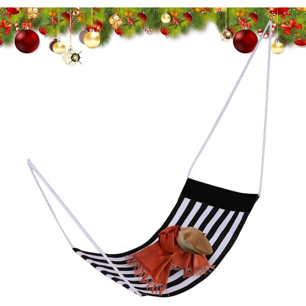 Hamac di Natale a righe per bambole – Decorazione festiva e comoda per la casa delle bambole