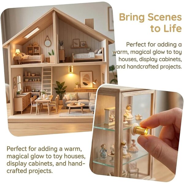 DIY-Miniatur-Minihaus-Set mit warmem Licht für Dekorationen und kreative Projekte