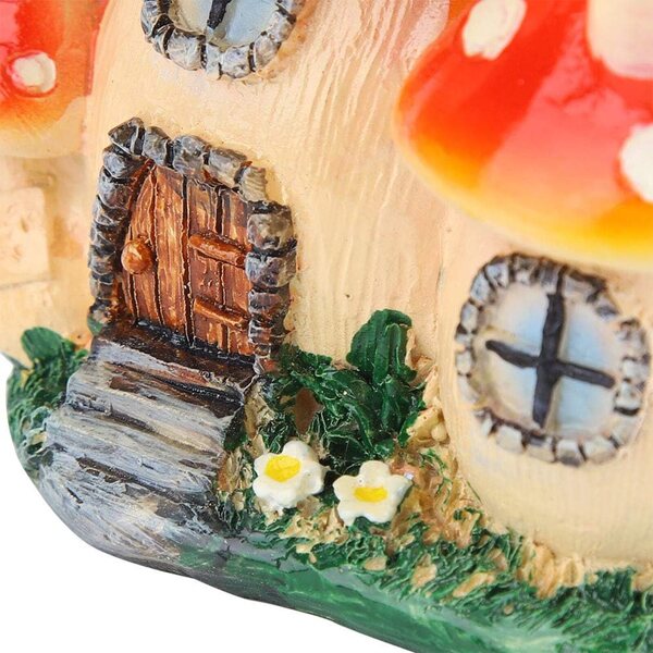 Casa di Funghi da Giardino Fatarique in Resina Colorata - Miniatura Decorativa 9,5 cm