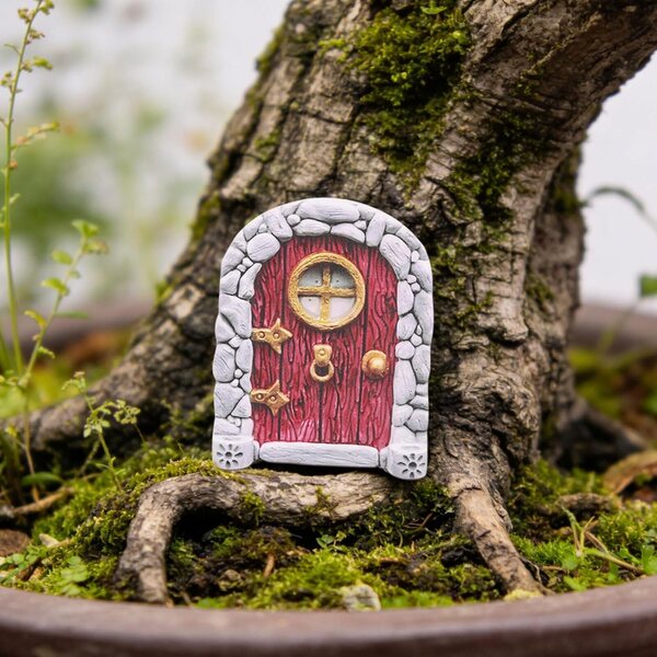 Set 6 Mini Porte da Giardino in Legno FREEBLOSS per Decorazioni Fiabesche 7-10 cm