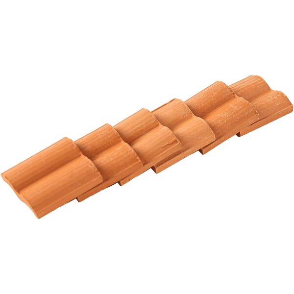 Set 300 Mini Tegole Rosse 2x2 cm in Argilla per Modellismo e Case delle Bambole