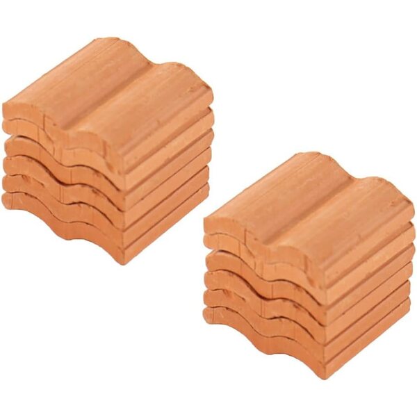 Set 300 Mini Tegole Rosse 2x2 cm in Argilla per Modellismo e Case delle Bambole