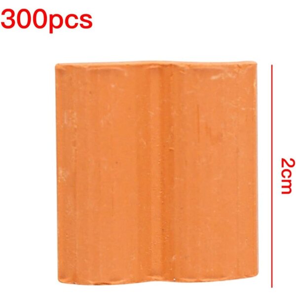 Set 300 Mini Tegole Rosse 2x2 cm in Argilla per Modellismo e Case delle Bambole