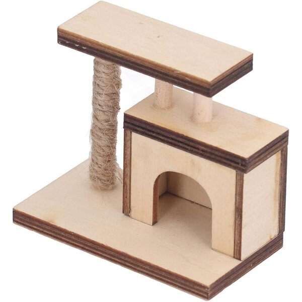 Cryfokt Miniatura Scala per Gatto in Legno di Betulla Realistica 1:12 per Case delle Bambole