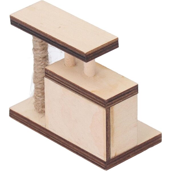 Cryfokt Miniatura Scala per Gatto in Legno di Betulla Realistica 1:12 per Case delle Bambole