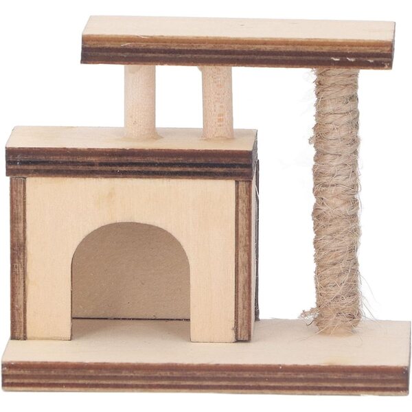 Cryfokt Miniatura Scala per Gatto in Legno di Betulla Realistica 1:12 per Case delle Bambole