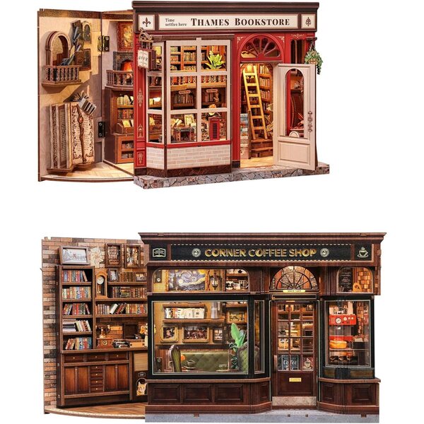 CUTEBEE Book Nook Kit - Miniatura 3D in Legno da Costruire per Librerie e Decorazioni