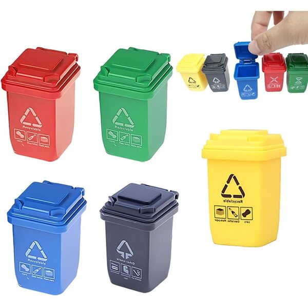 Set mit 5 Mini-Mülleimern für Puppenhäuser und Miniaturdekorationen LKJAUOZ