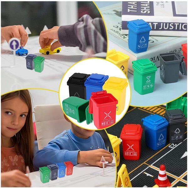 Set 5 Mini Cestini Spazzatura per Case delle Bambole e Decorazioni Miniatura LKJAUOZ