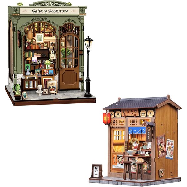 CUTEBEE DIY Miniaturhaus Book Nook Kit mit LED-Licht und Staubschutz