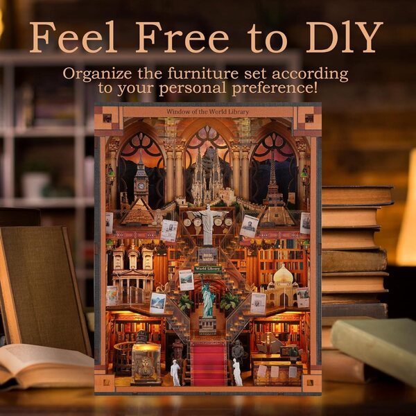 Kit biblioteca miniatura LED fai-da-te per adulti e adolescenti – regalo unico e creativo